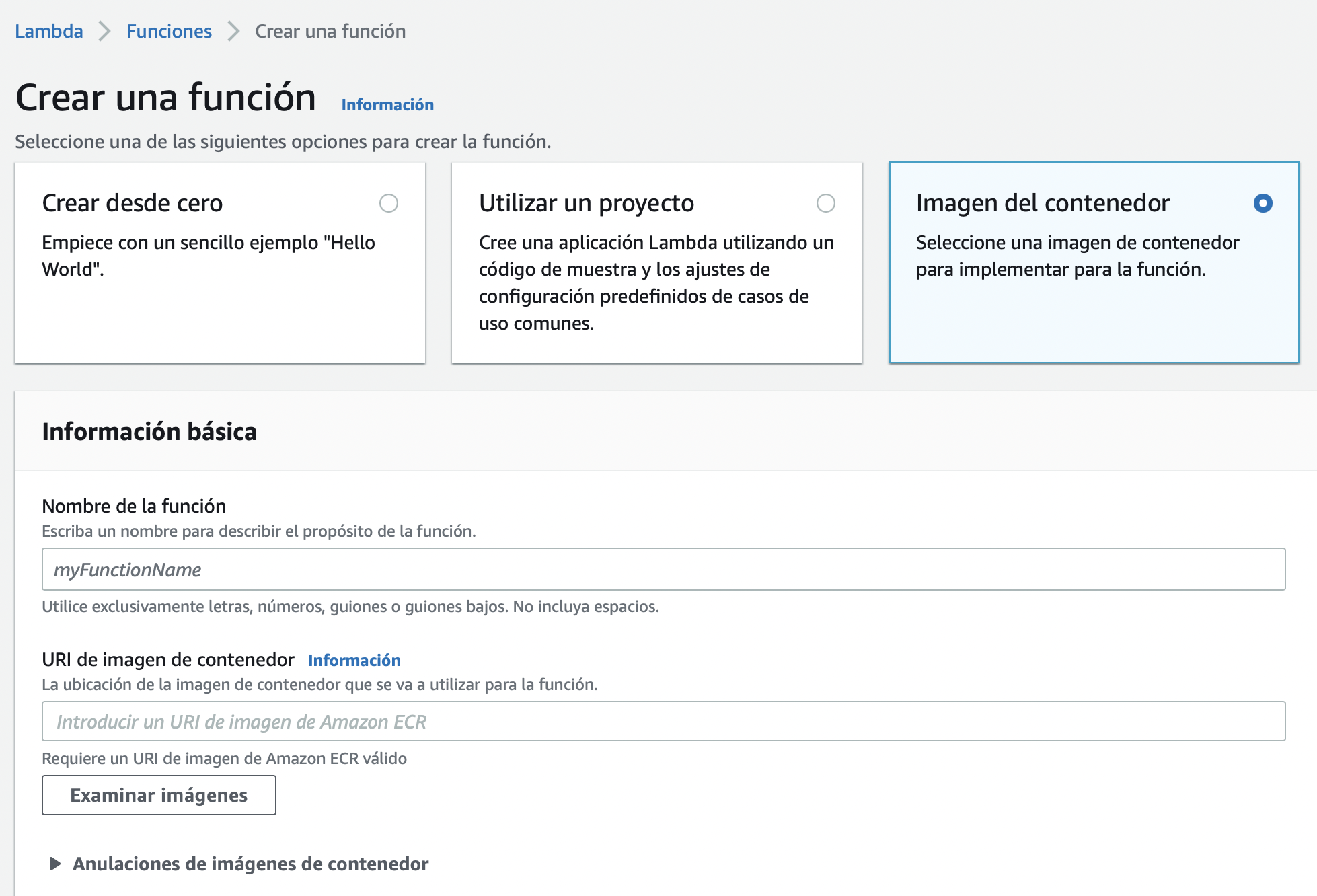 Create AWS Lambda Function from Docker Image
